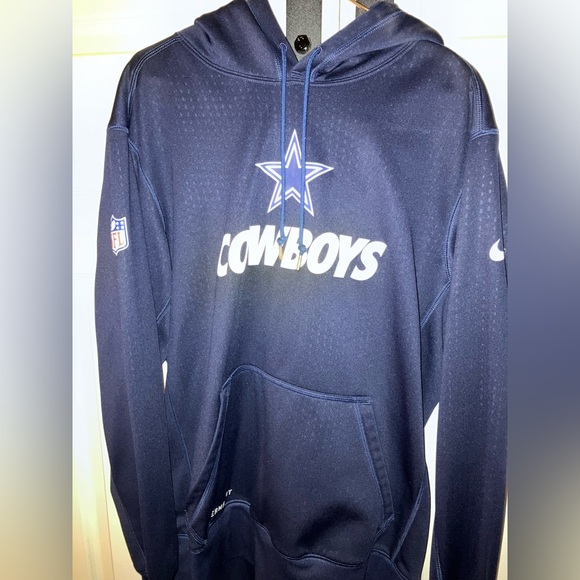 NIKE THERMA-FIT HOODIE DALLAS COWBOYS NFL NAVY BLUE MEDIUM SWEATER LIKE NEW - Picture 2 of 8